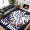 Crystal Velvet Rug Custom Name Text, Soft Non Slip Floor Mat Home DecorPoland Football