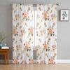 Summer Flowers Plants Green Leaves Watercolor Tulle Voile Curtains for Bedroom Living Room Window Curtain Sheer Organza Drapes