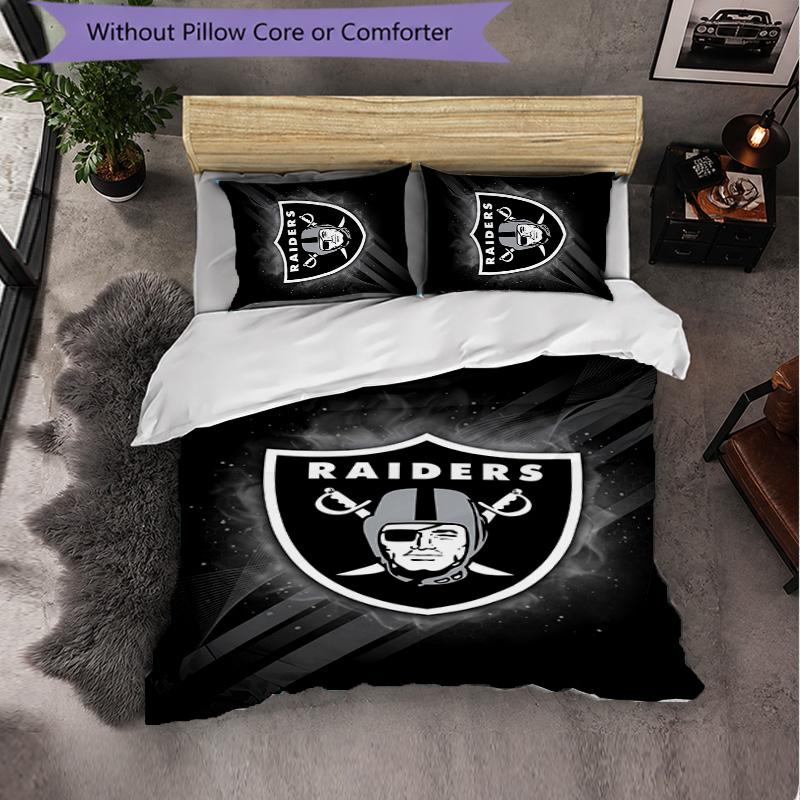Las Vegas Raiders Pattern Microfiber 3Pcs Bedding Set Decor Duvet Cover Set For Bedroom Home Use