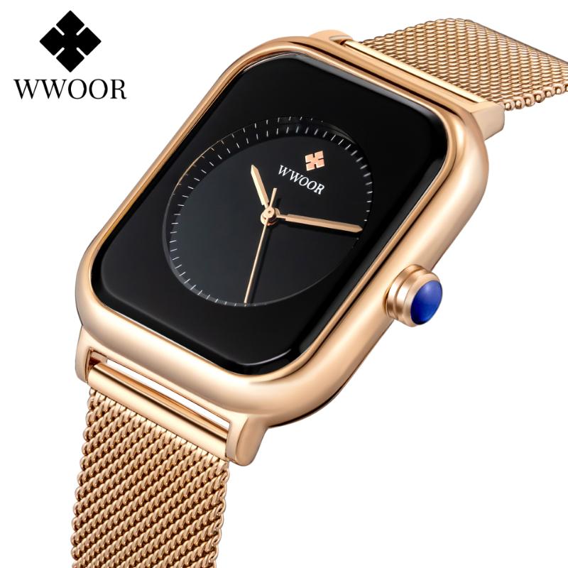 WWOOR New Fashion Classic Ladies Watch Elegant Light Luxury Square Quartz Waterproof Women's Watch