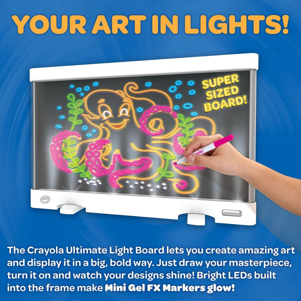 Crayola Light Up Stand Drawing Board Пластиковая светящаяся светодиодная игрушка 747245 Подлинный продукт