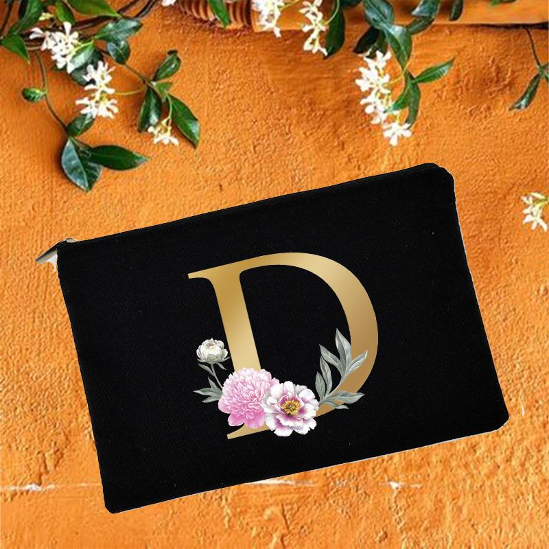 Косметички для подружки невесты с цветочным принтом алфавита, косметичка для свадебной вечеринки, косметичка, необходимые женские сумки-тоут, свадебные подарки