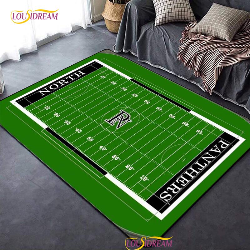 Персонализированный ковер для американского футбольного поля, коврик для декора гостиной, спальни, детский, кухонный, ванный, нескользящий коврик для пола, альфомбра