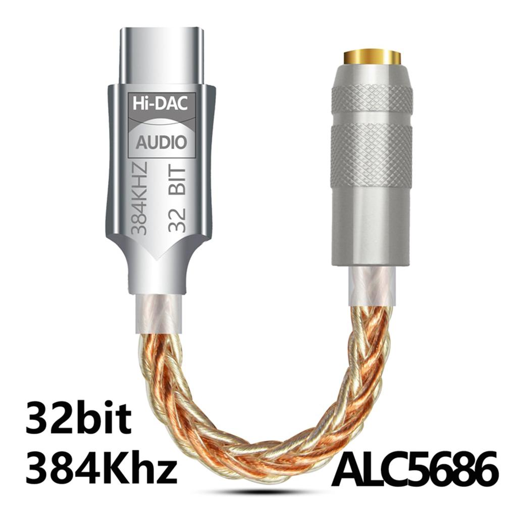 ALC5686 USB Type C на 3,5 мм C усилитель для наушников усилитель для наушников цифровые декодеры звуковой кабель адаптер конвертер