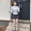 Белая укороченная рубашка женская корейский стиль универсальный повседневный дизайн рубашки и блузки Jk женская мода тонкий офисная блузка на пуговицах