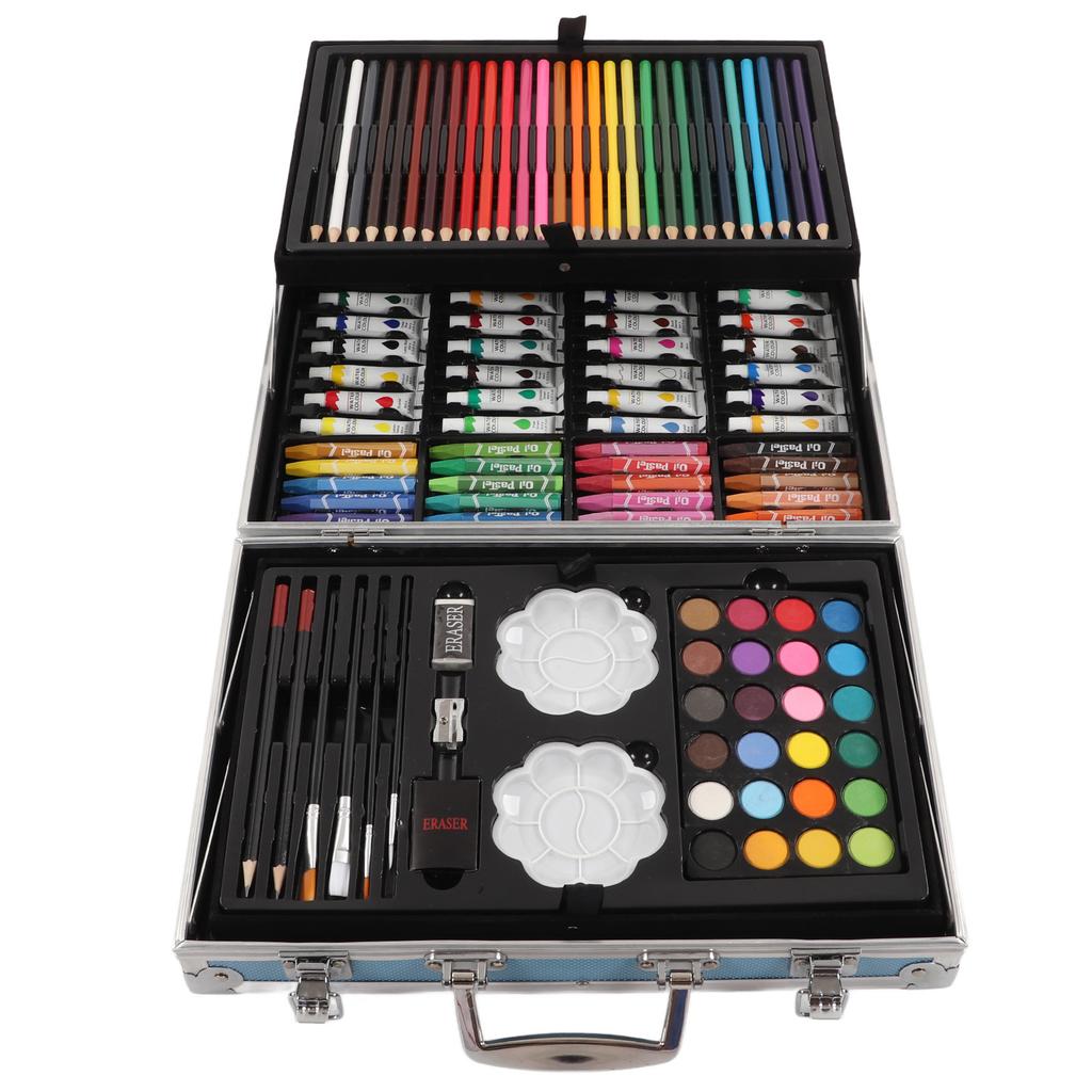 Kids Painting Set Complete Variety Exquisite Aluminum Box Packaging Color Pencil Set for
