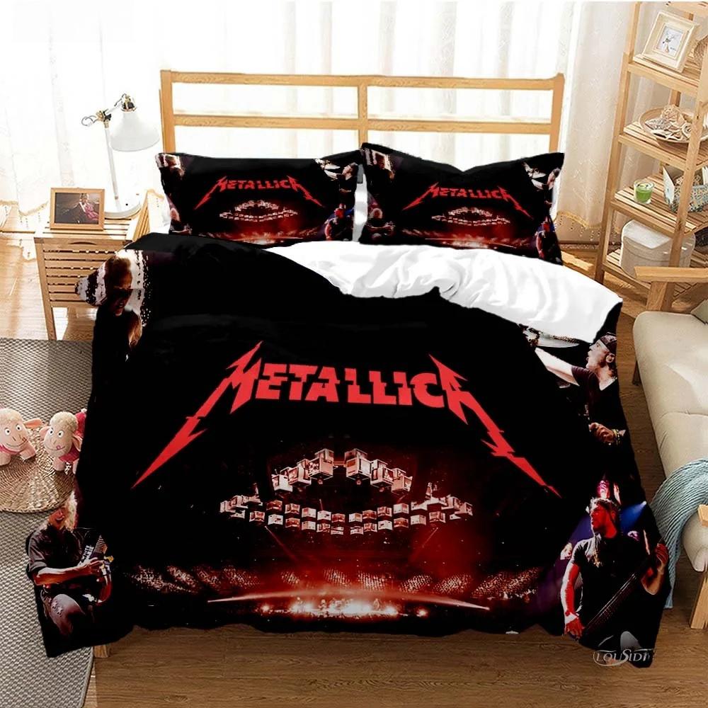 Метал-музыкальная группа MMetallica Коллекция постельного белья Односпальная Двуспальная Полная Королева Королевский Размер Коллекция кроватей Спальня для взрослых и детей Коллекция пододеяльников Домашний текстиль