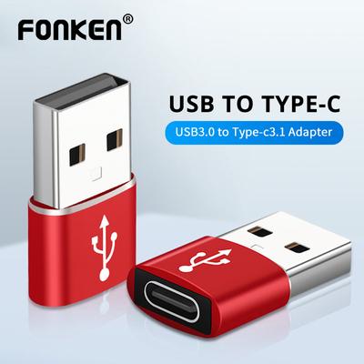 FONKEN Адаптер USB 3.0 TO Type C 3.1, зарядное устройство для ноутбука, USB-папа к USB C, женский конвертер для зарядки телефона, разъем USB-кабеля для наушников