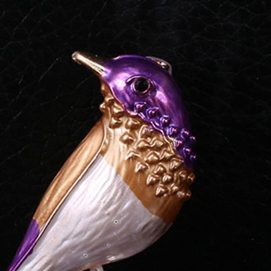 Милая эмалированная синяя брошь в форме птицы, булавка в виде цветка, женская футболка, шаль, значок, костюм, лацкан, вечерние брошь в виде животного, подарок