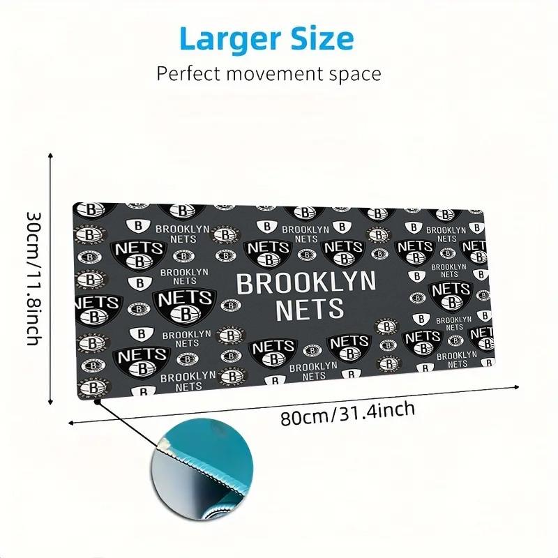 Brooklyn Nets Logo Color Mouse Pad Large Gaming Table Cushion Non-slip Laptop Tablet Big Mousepad XXL Mat Mini PC Playmat With Lock edge