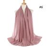 New Plain Women Hijab Wrap Lady Scarf Bubble Chiffon 1PC Popular Headband Muslim Bubble Wrap Shawls Hijab