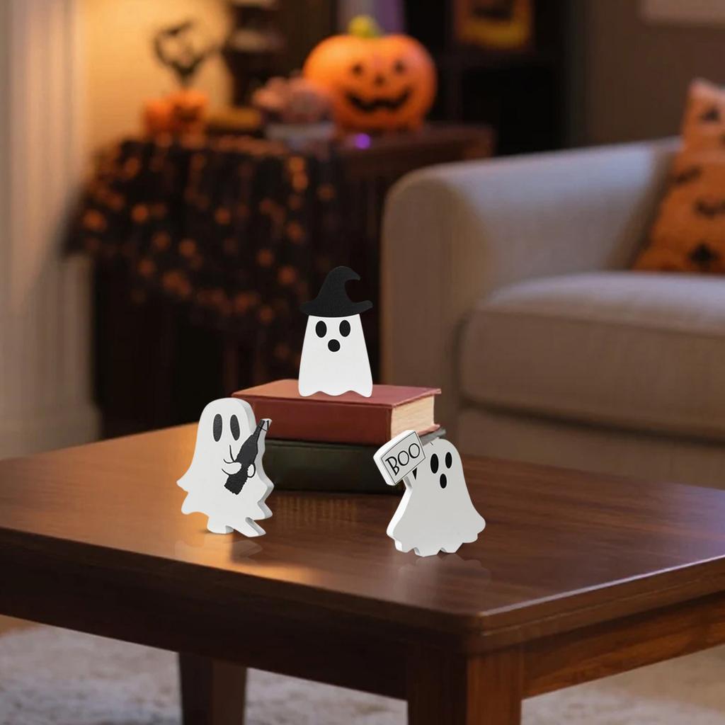 Halloween Decorations Indoor, Halloween Tiered Tray Decor Table Sign, Cute Decor Wooden Signs, Halloween Table Decorations Party Decorations