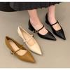 Модный дизайнер Весна Осень Остроносые Кожаные Туфли Женские Туфли-лодочки Модные Мелкие На Низком Каблуке Женские Уличный Стиль Мэри Джейн