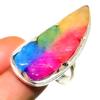 Rainbow Solar Quartz Gemstone 925 Silver Plated Jewelry Ring Size 9