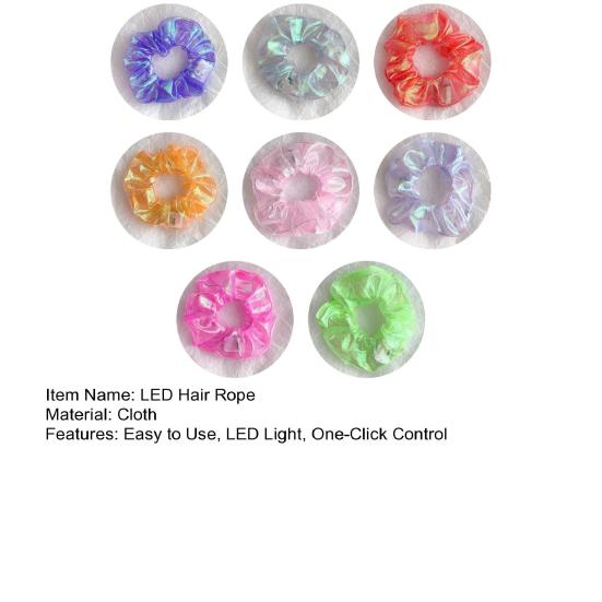 8 шт. светодиодных резинок для волос, световой эффект для вечеринки, управление одним щелчком, 8 цветов, 3 эффекта свечения, праздничные резинки для волос, аксессуары для волос