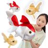 Lucky Koi Goldfish Shaped Plush Toy Soft PU Leather Cartoon Fish Doll Home Decor  Kids Birthday Gift Animal Cushion Throw Pillow