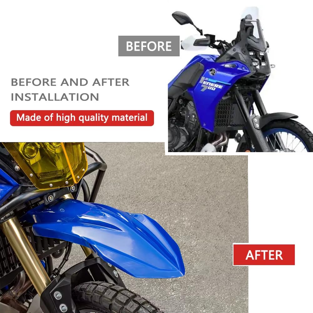 FOR TENERE700 (2025, 2024, 2023, 2022, 2021, 2020, 2019) Custom Front Fender (White) - Tenere 700 Accessory (Blue) [Parallel Import]