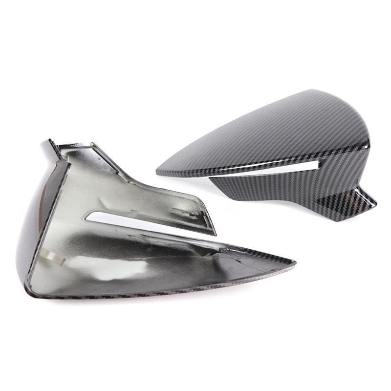 for Seat Leon Lion 5F III ST FR Cupra, Ibiza 6F V KJ1 , Arona KJ7 Rearview Mirror Cover Cap Carbon Fiber Look Gloss Black Caps