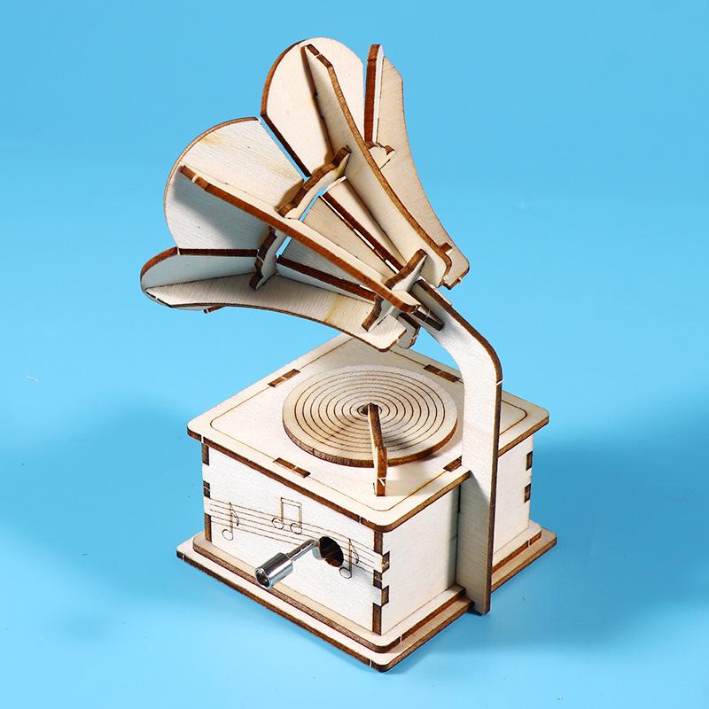 DIY Wooden Phonograph Science Kit for Kids - Build and Experiment