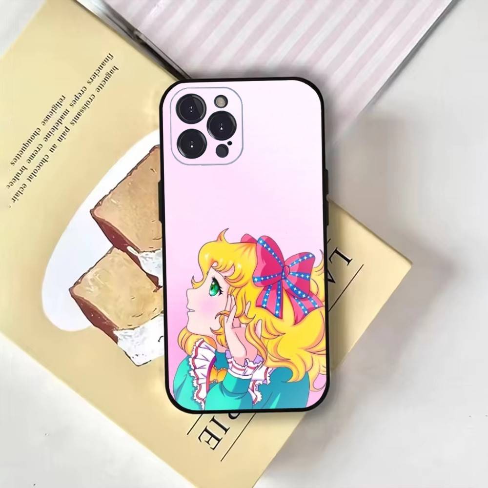Аниме Манга Конфеты Чехол для Телефона Для iPhone17,16,15,14,13,12,11 Plus,Pro Max,Мягкая Черная Крышка