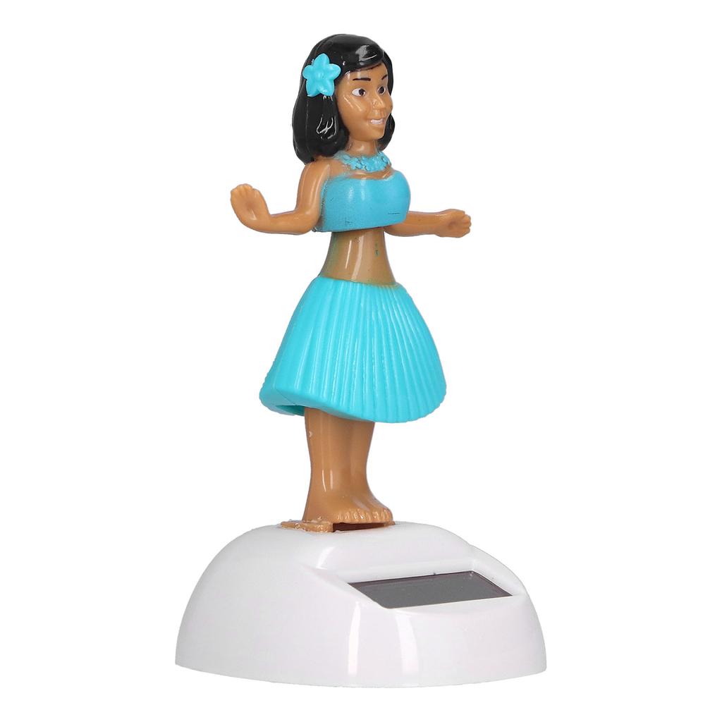 Танцующее украшение на солнечной энергии, качающаяся голова куклы, танцующая фигурка, игрушечная машинка, орнамент, синий