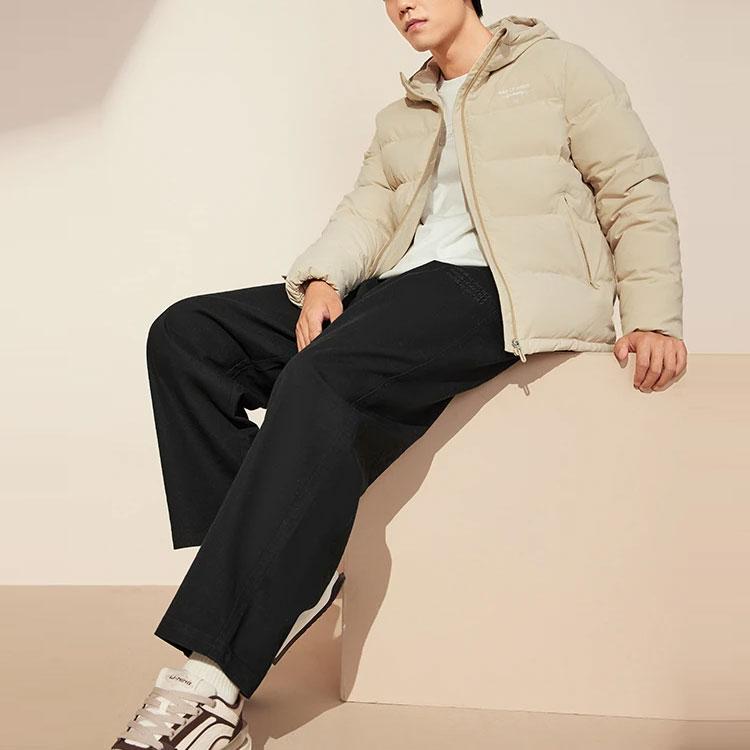 Короткий пуховик с капюшоном и логотипом LiNing, мужская верхняя одежда Off-White AYMS145-3