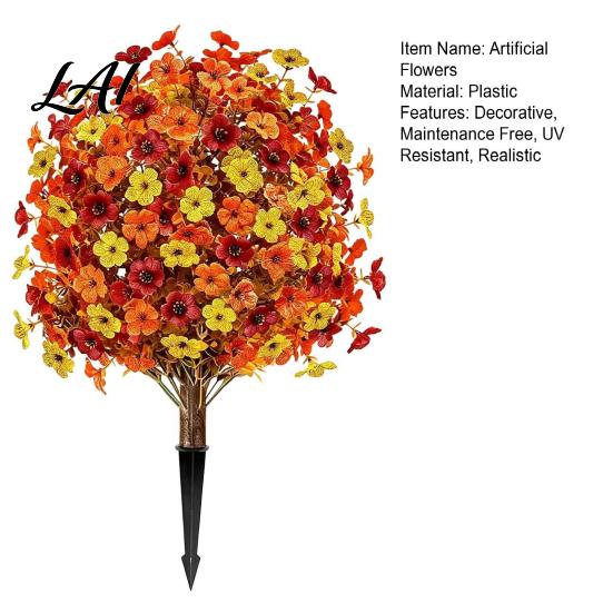 Fake Flowers for Home Decor Fall Artificial Topiary Ball Flowers Mums Plants Tree UV Resistant Outdoor with Realistic Floral Arrangements
