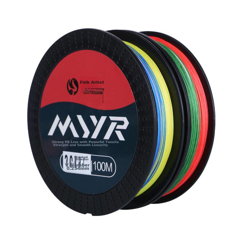 8-Strand PE Fishing Line, 100 Meters, Colorful High-Strength Bass Fishing Line, Lure Line, Casting Rod, Sea Fishing Rod, Raft Fishing Line, 4.0 Size