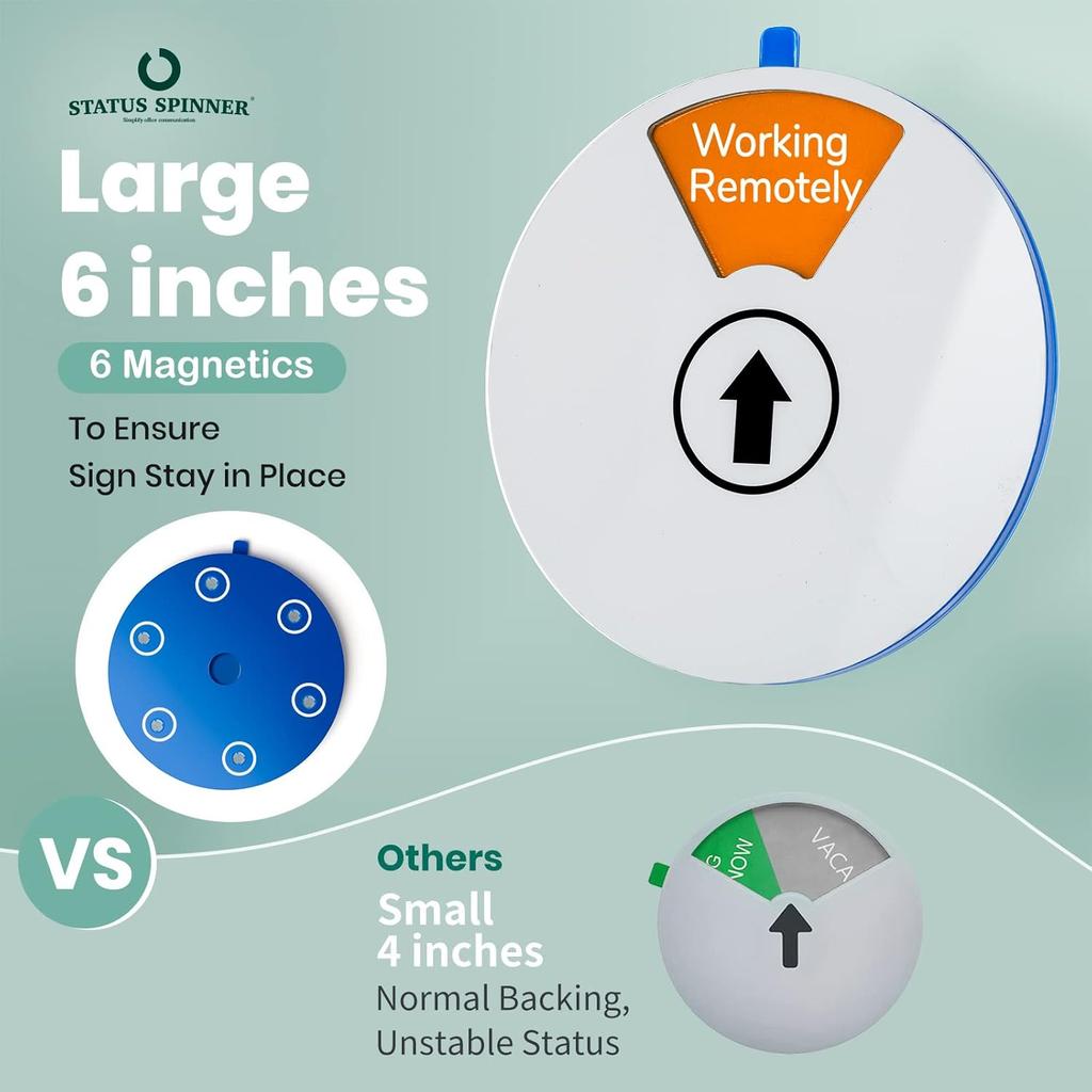 Door Sign 6 Options-Do Not Disturb,Out Of Office,In A Meeting,Please Knock,Back Soon,Working Remotely,Privacy Office Sign for Door 6 Inch, Brushed