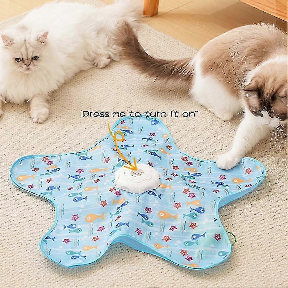 Interactive Cat Toy with Motion-Activated Mouse, Squeaky Sounds, and Hidden Feathers