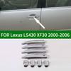 Chrome Silver Exterior Door Handle Cover Overlay For Lexus LS430 XF30 2000-2006 Third Generation 2001 2002 2003