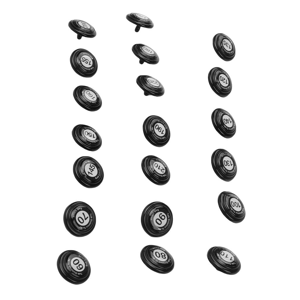 20pcs Club Distance Markers Ball Position Markers Club Yardage Sign ABS for Outdoor Sports Black