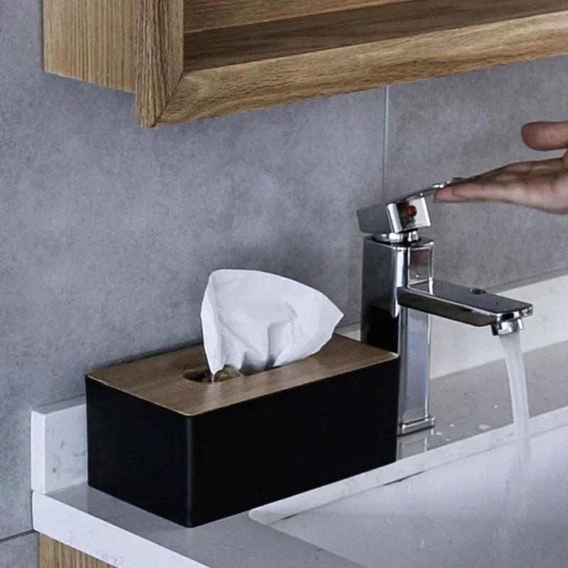 1 шт. Бамбуковый держатель для салфеток, Органайзер для салфеток для столешницы/стола, Идеально подходит для декора офиса, Элегантный чехол-держатель для дома