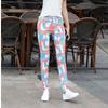 Outer Wear Color Viscose Fiber Leggings Stretch Printed Tapered Straight-Leg Pants