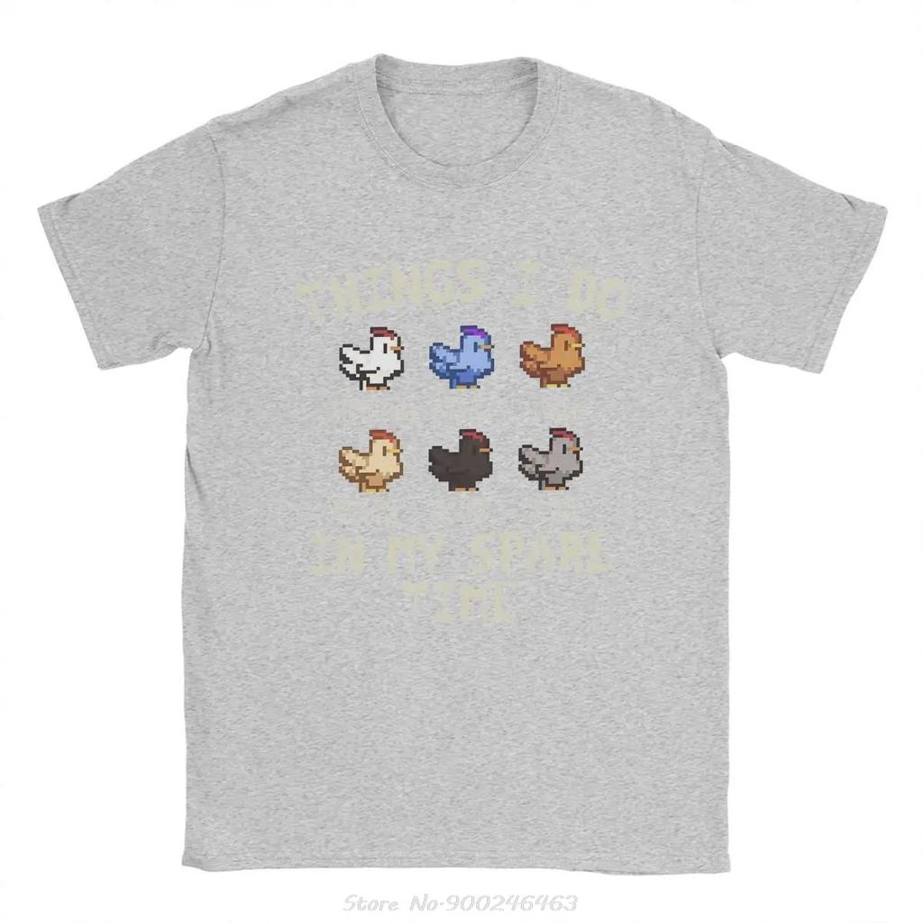 Unisexs Chicken Stardew Valley Tshirts Unisex Cotton Clothing Casual Short Sleeve Tshirt Oneck Tops Tees Fashion Funny T Shirt