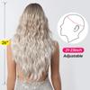 Стиль Постепенное изменение Платиновая челка из восьми символов Подстриженное лицо Длинные вьющиеся волосы Натуральный ленивый модный парик Полная прическа