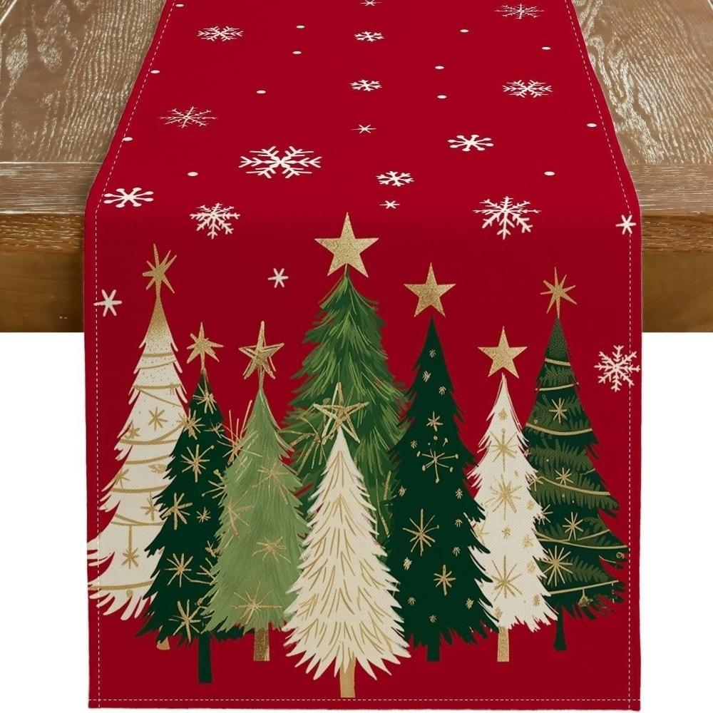 Desk Decor Christmas Table Runner Christmas Tree Xmas Tablecloth Christmas Table Flag  New Year
