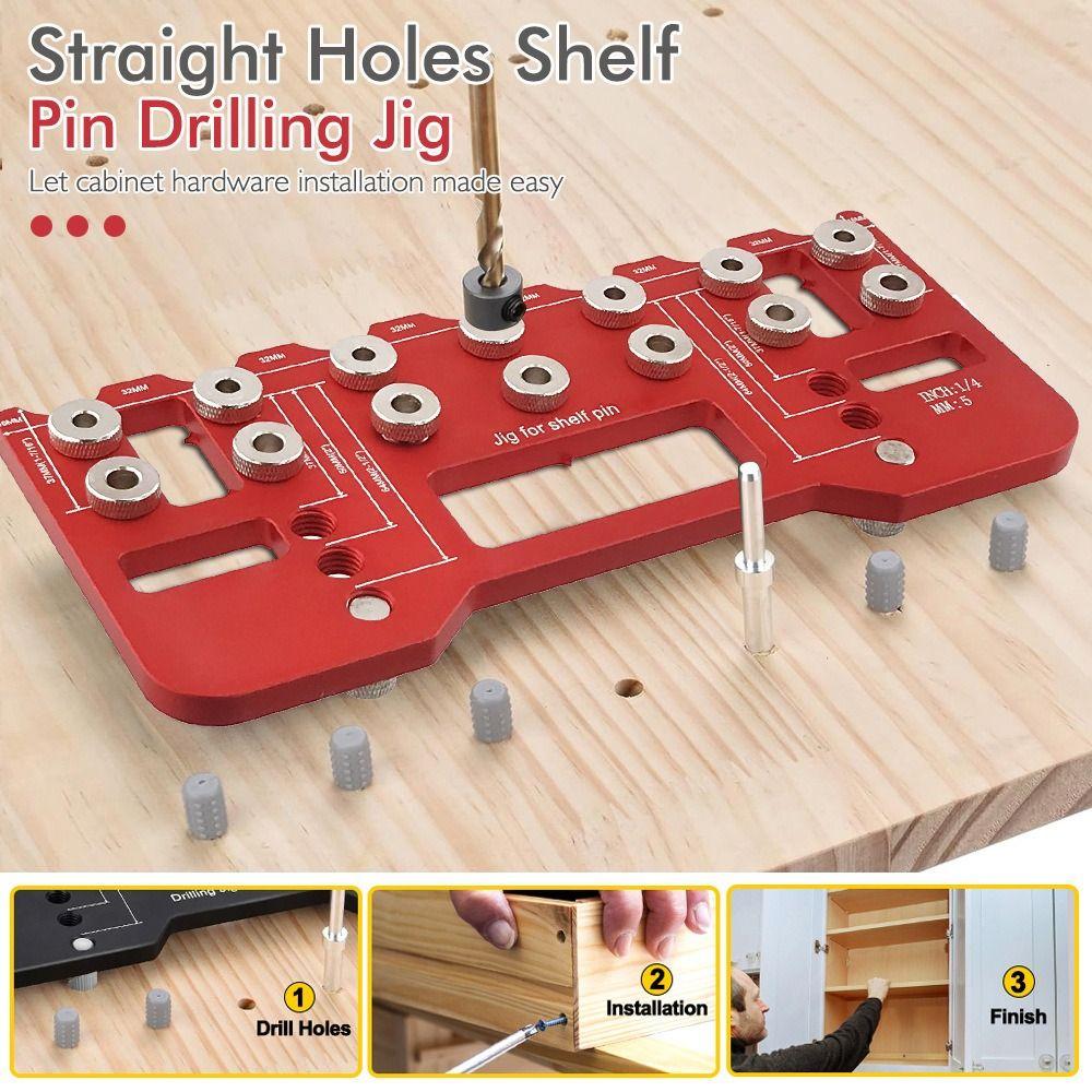 Aluminum Zinc Zinc Alloy Straight Hole Drilling Template Wear Resist Aluminum Pocket Hole Jig Kit Cabinet