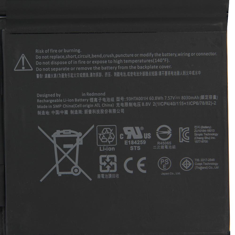 Сменный аккумулятор G3HTA050H G3HTA001H G3HTA001H 93HTA001H Для Microsoft Surface Book 1 1785 1703 Microsoft Surface Book2 1835 Клавиатура