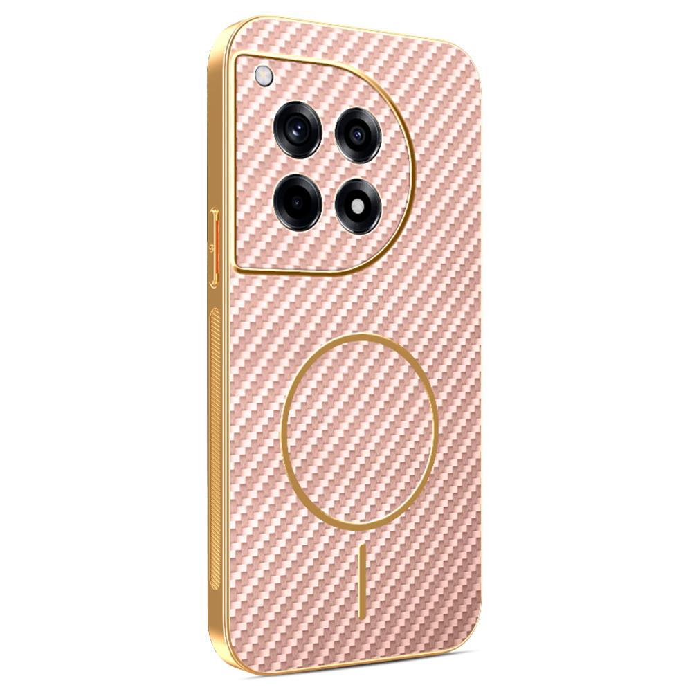For OnePlus Ace 3 5G/12R 5G Phone Case Carbon Fiber Textured Electroplated TPU Back Cover