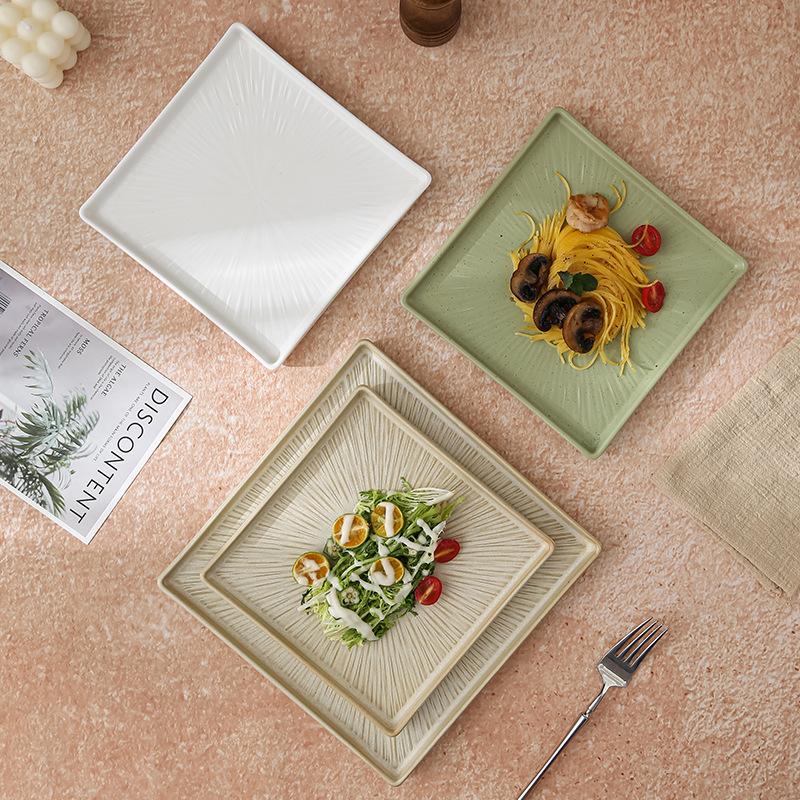 Japanese Sushi Sashimi Display Plate Square Western Food Flat Plate Steak Plate Pasta Plate Cold Dish Plate