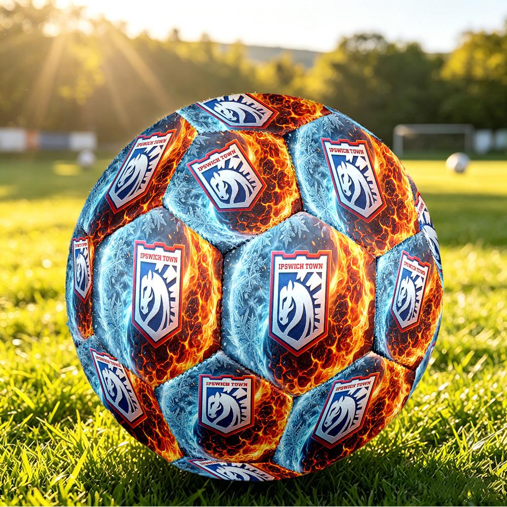 Ipswich Town FootballPrinted Size 5 Soccer Bball, Anti Slip Adult Match Football Souvenir for Football Fans