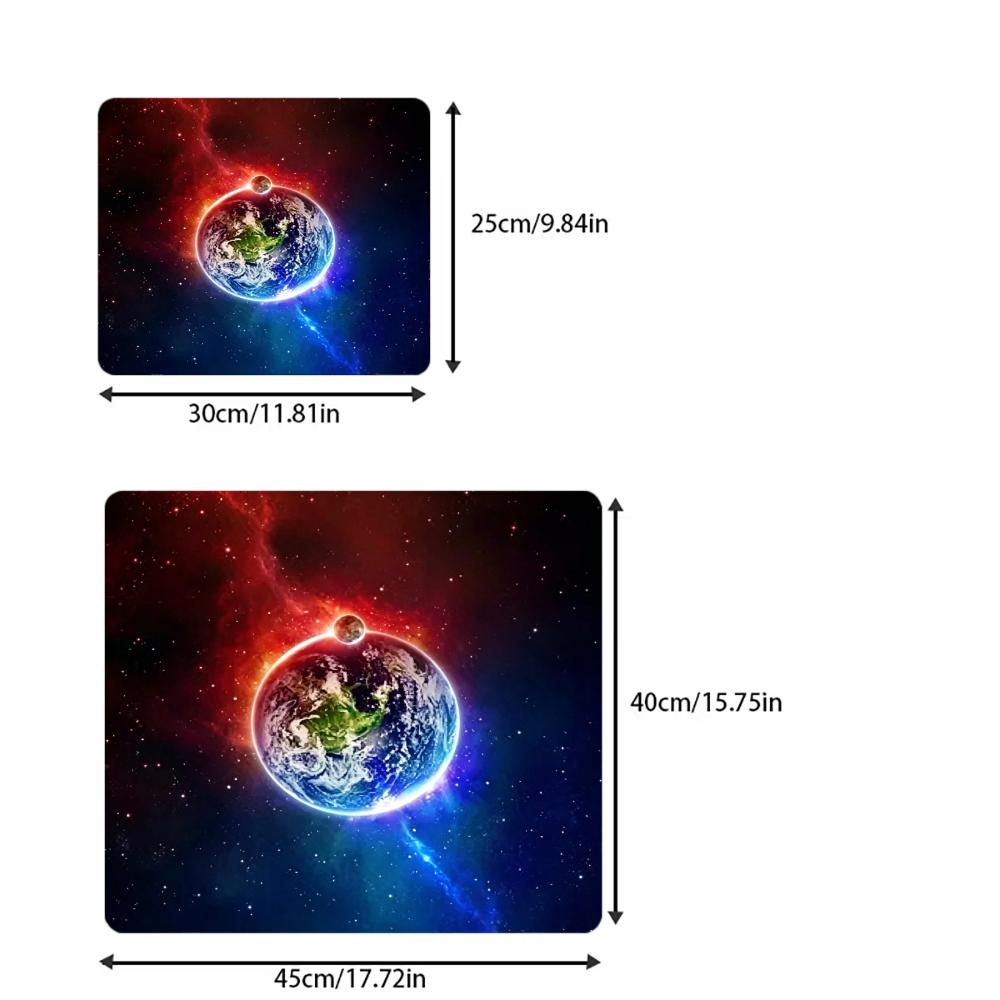 Space and Earth Theme Mouse Pad Square Computer Office Game Table Mats Rubber Anti-slip Laptop Mousepads 40X45 Large Desk Pads