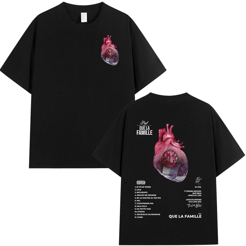 Французский рэпер PNL Que La Famille Le Monde Chico Альбом Футболка Мужская Женская Хип-хоп Мода Хлопковые Футболки с коротким рукавом Streetwear