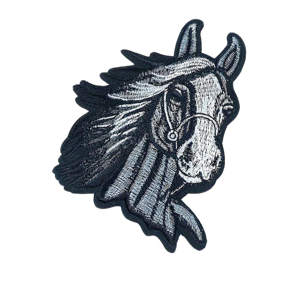 Horse Head Iron On Patches Applique Patches Animal Repair Patches Pony Embroidery Patches for Clothes Bag Decoration
