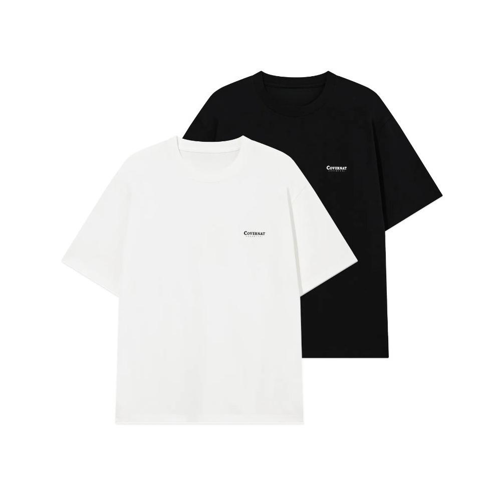 Small Logo Crewneck Tshirt Unisex Unisex Basic Cotton Oversized Casual Daily Wear Short Sleeve Minimalist Streetwear Plain Tee Tops