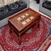 Antique Brass Mor Patda Design Solid Wood with Glass Top Table Center Table Garden Table Living Room