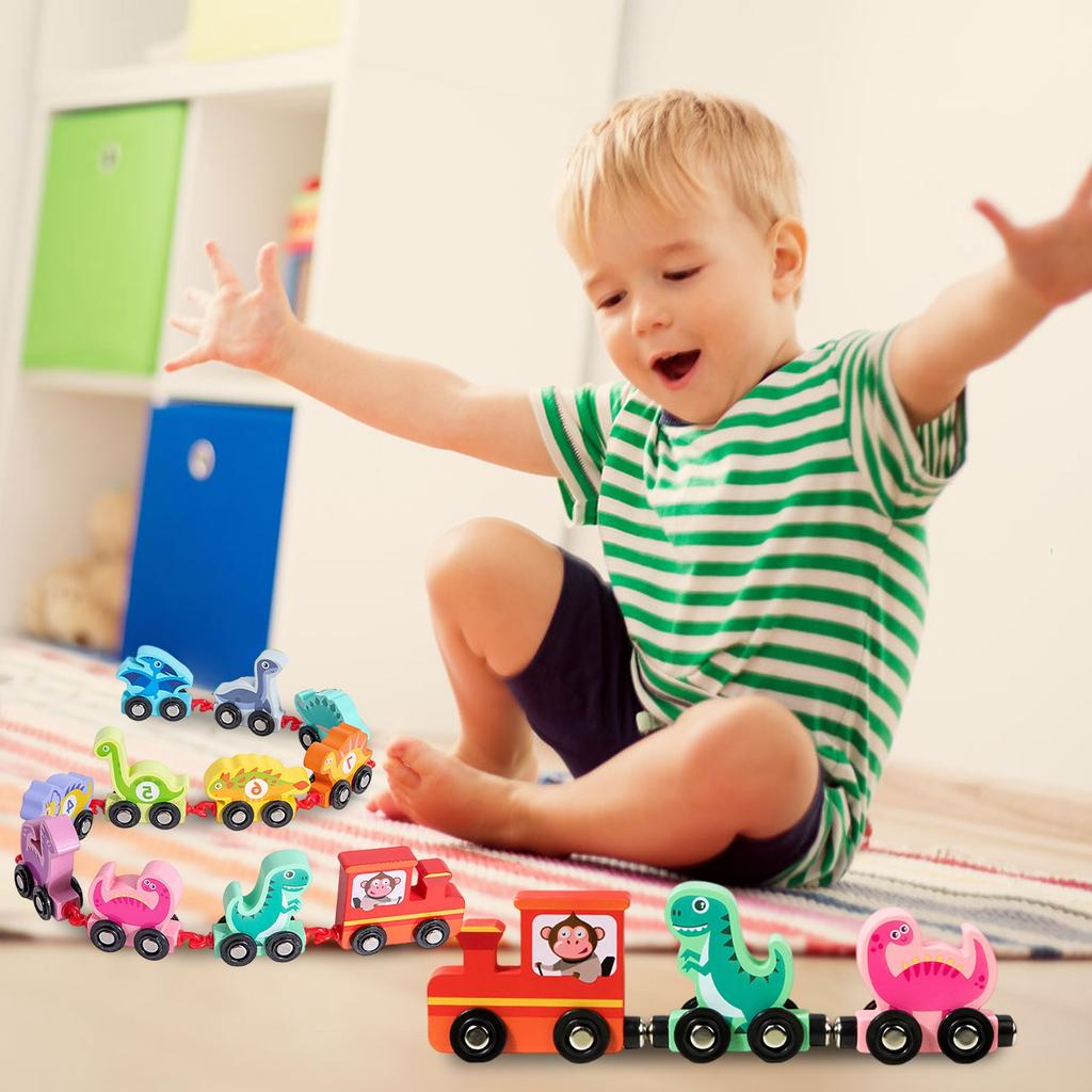 Этот детский игрушечный конструктор «Магнитный поезд» из дерева, сращенный из блоков для раннего образования, представляет собой высококачественную детскую игрушку, которая сочетает в себе образовательные