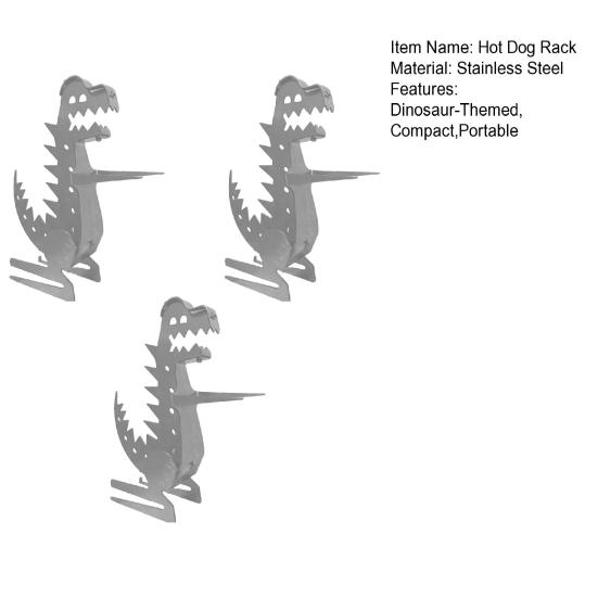 Подставка для хот-догов в виде динозавра Забавная форма динозавра Подставка для сосисок для гриля Инструменты для барбекю для пикников на открытом воздухе, кемпинга, вечеринок