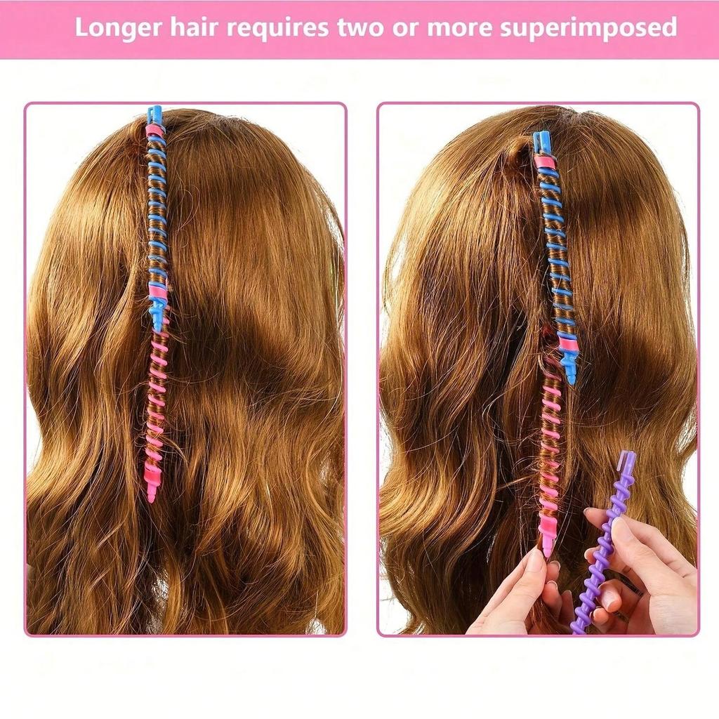 Набор из 20 спиральных бигуди — простая укладка своими руками, подходит для различных локонов — быстрое изменение прически в различных ярких цветах — Suitab